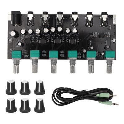 4-Kanal Stereo Sound Mixer Board 3,5mm Kopfhörertreiber Leistungsverstärker Mixer Splitter 2-Wege-Eingang 4