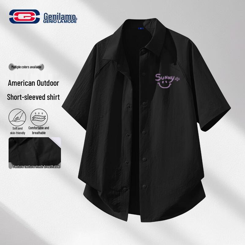 GENIOLAMODE Men s Mesh Splicing Short Sleeve Polo Shirt XL
