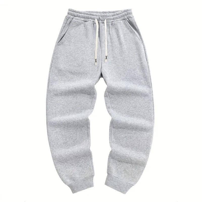 

Plus Size Men s Solid Color Drawstring Waist Pockets Tapered Casual Sweatpants M сірий