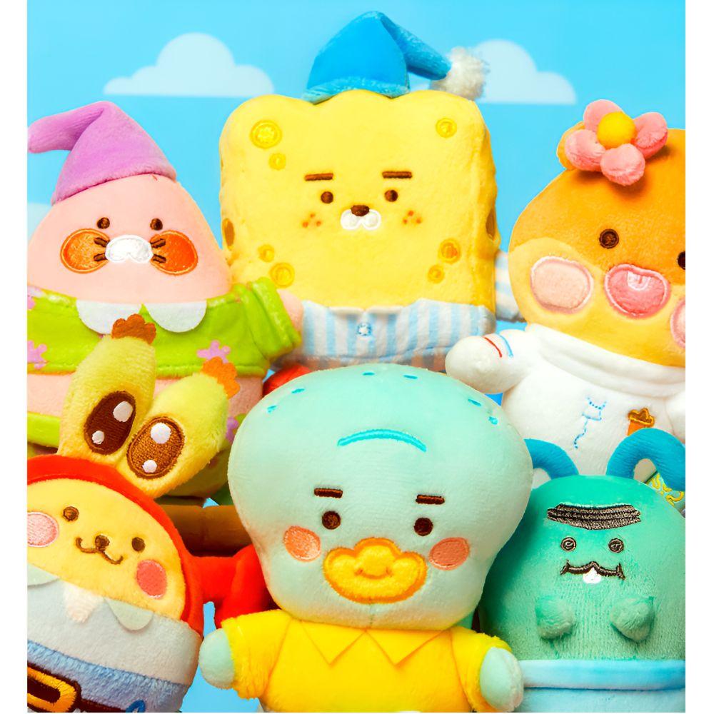 SpongeBob X Kakao Friends Malá trubička Chobotnička Plyšový Klíčenka Panenka Korejský Roztomilý Kawaii Měkký Klíčenka