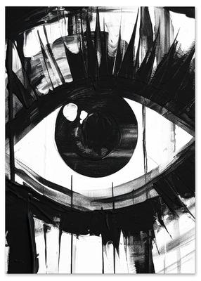 Poster Black and White Eye