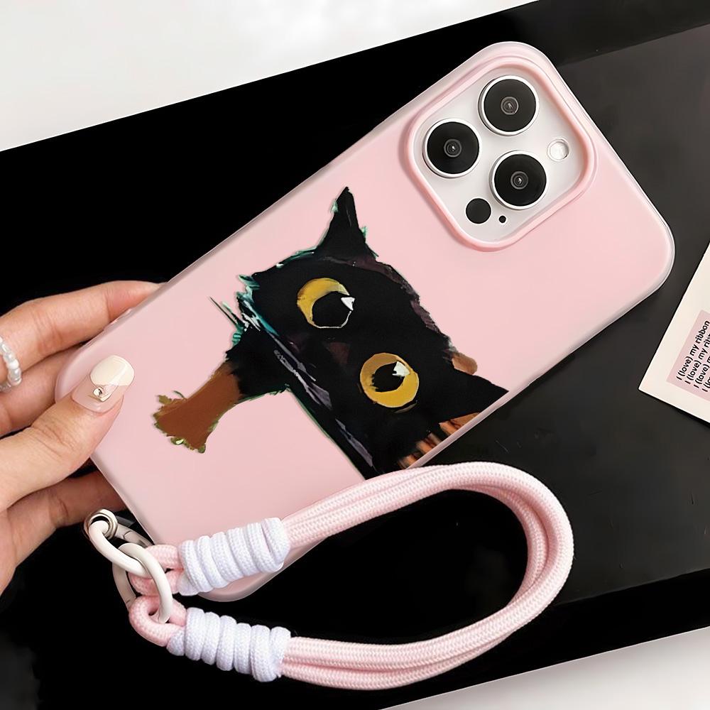 Bemalte Handyhülle für iPhone 15 11 13 14 für 15 16 Pro Max 12 13 16 Pro Niedlich Fasion Lustig Lanyard Handyhülle Neueste Top-Selling-Empfehlungen