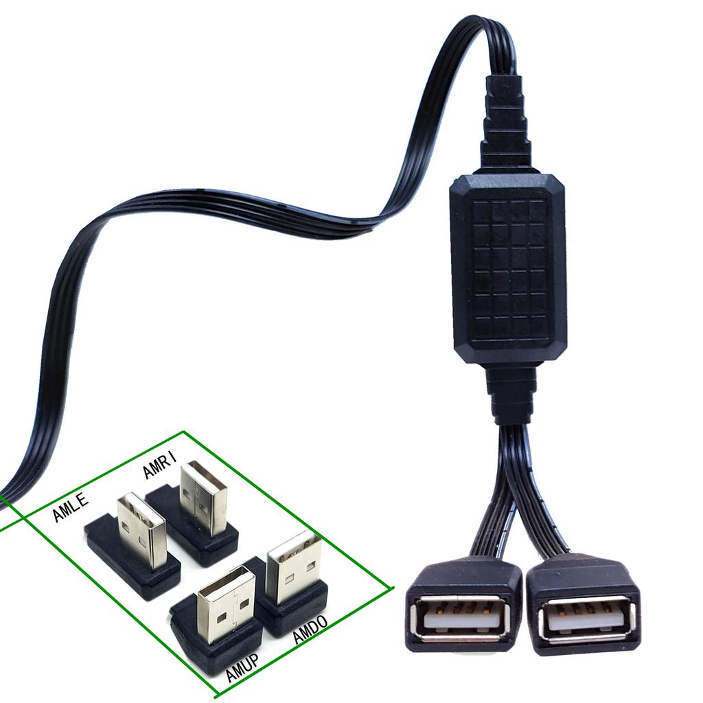 20CM-110CM Dual Data USB 2.0 To 1 Male and 2 Female, Power Adapter and Distributor, USB Charging Power Cable, Extension Cable