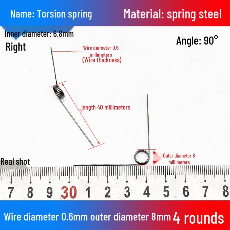 Torsion Spring Steel 0.3-3.0 for 90/180° Clip Trash Can