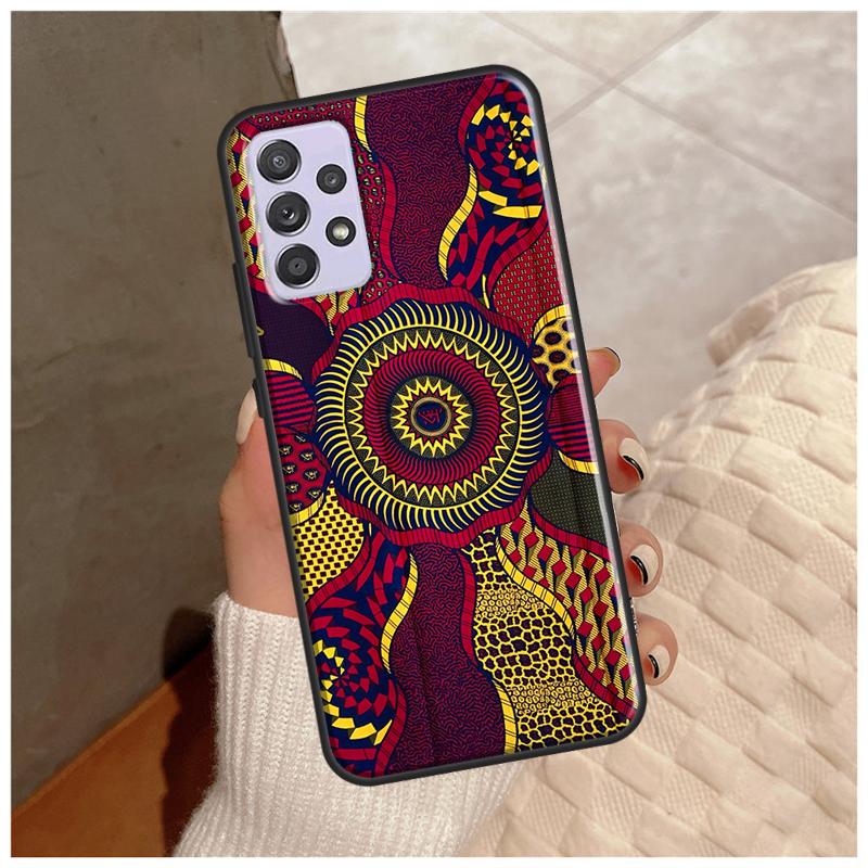 African Style Fabric Print Case For Samsung Galaxy A14 A34 A54 A12 A22 A32 A42 A52 A13 A23 A33 A53 A50 A51 A71 Cover