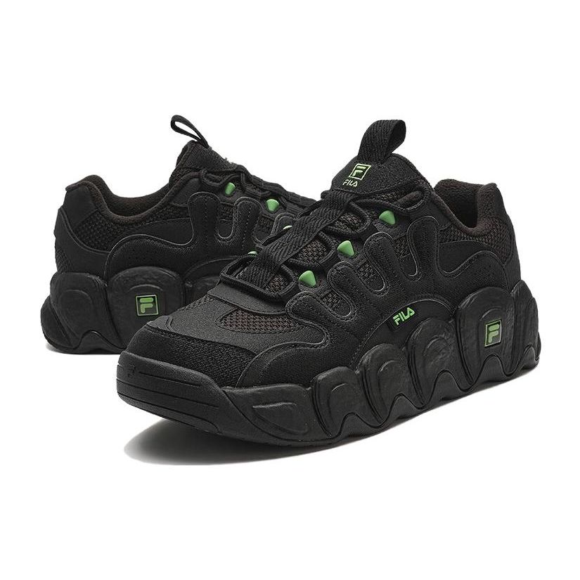 Fila Croissant Fabric Synthetic Leather TPU Comfortable Versatile Low-Top Dad Shoes Men Sneaker Black F12M342123FIB