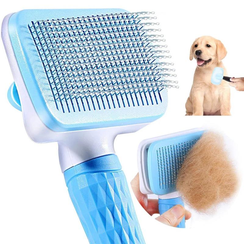 Brosse pour enlever les poils de chien, peigne pour toilettage et soins des poils de chien et de chat, peigne pour poils longs, brosse de bain pour éliminer les poils, fournitures pour chiens