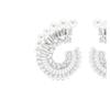 Swarovski Ariana Grande Capsule Collection Inlay Design Rhodium Plated Earrings Women's Silver 5720869