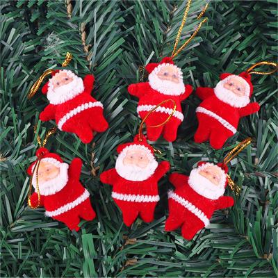 Christmas Ornaments Gift Santa Claus Snowman  Doll Hang Decorations 6pc
