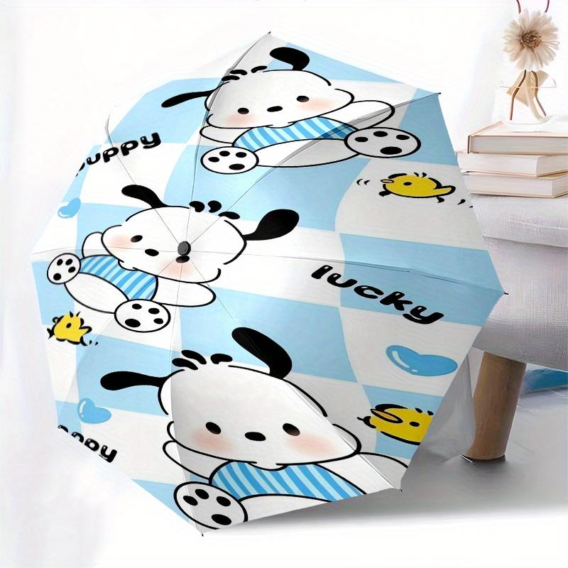 Pochacco,Sanrio Automatic Folding Umbrella Simple 8 Rib Design, Bright Cartoon Pattern, Durable Iron Frame, Suitable For Travel, Outdoor, Be