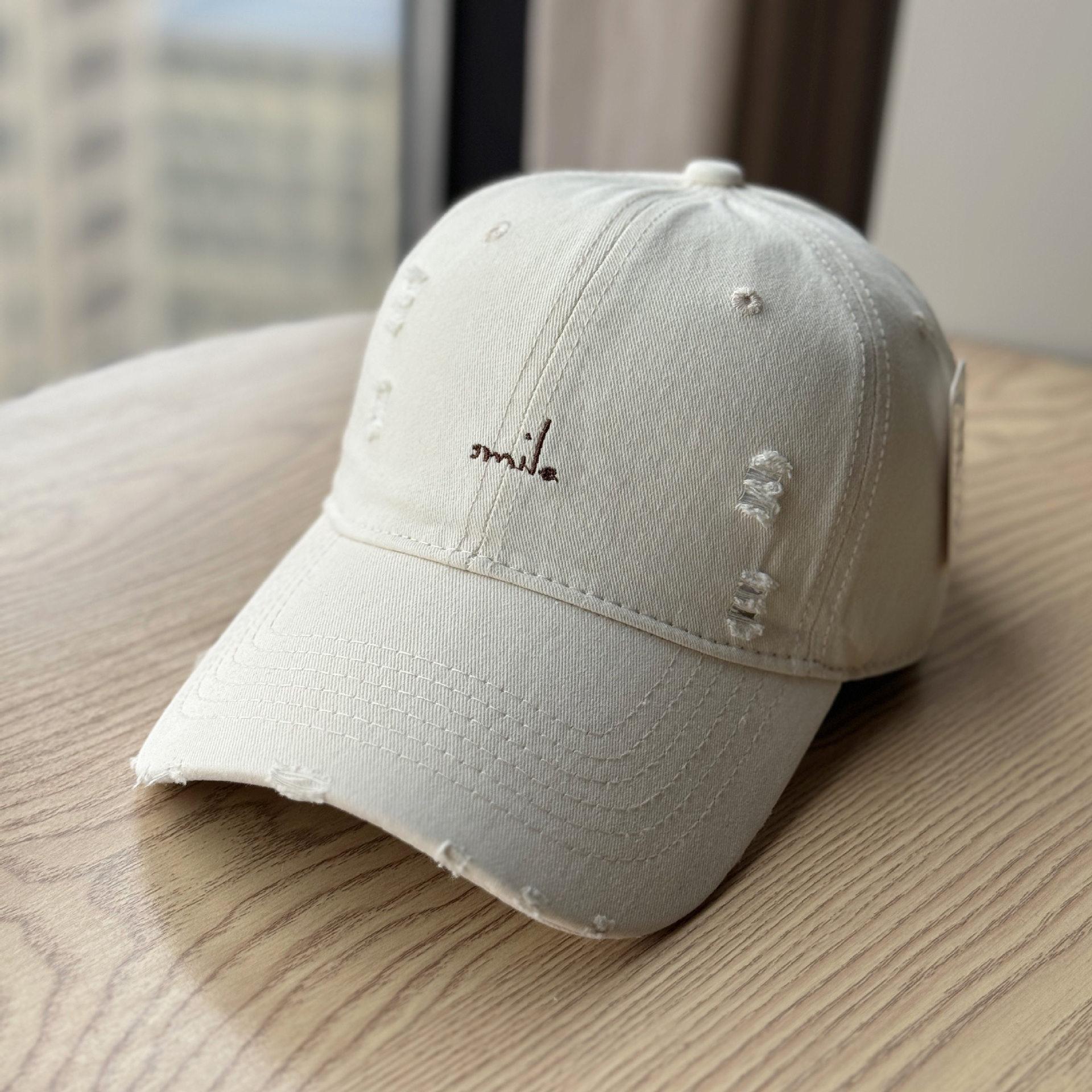 

New Spring/Summer Wide-Brim Soft-Top Baseball Cap for Women, Korean Style Versatile Large Head Circumference Distressed Cap, Face-Slimming Duckbill 56-62（Soft Top）