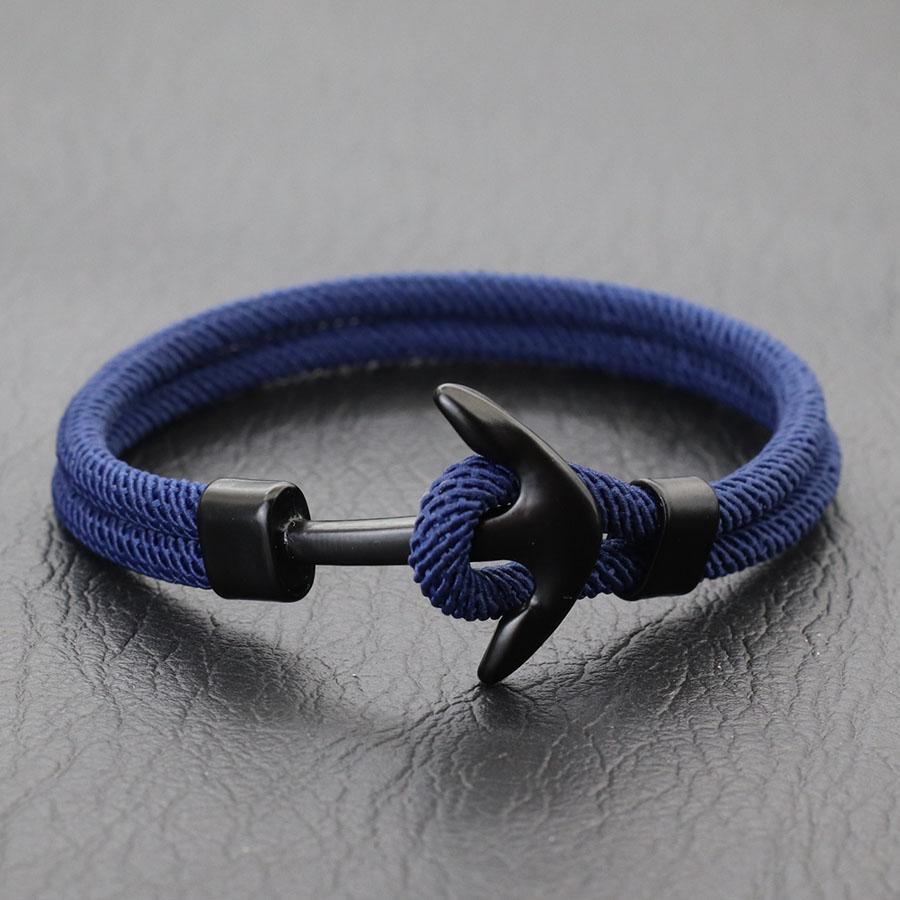 New Men Anchor Bracelet Handcrafted Nautical Rope Bangle With 4mm String Multiple Colors And Sizes Available