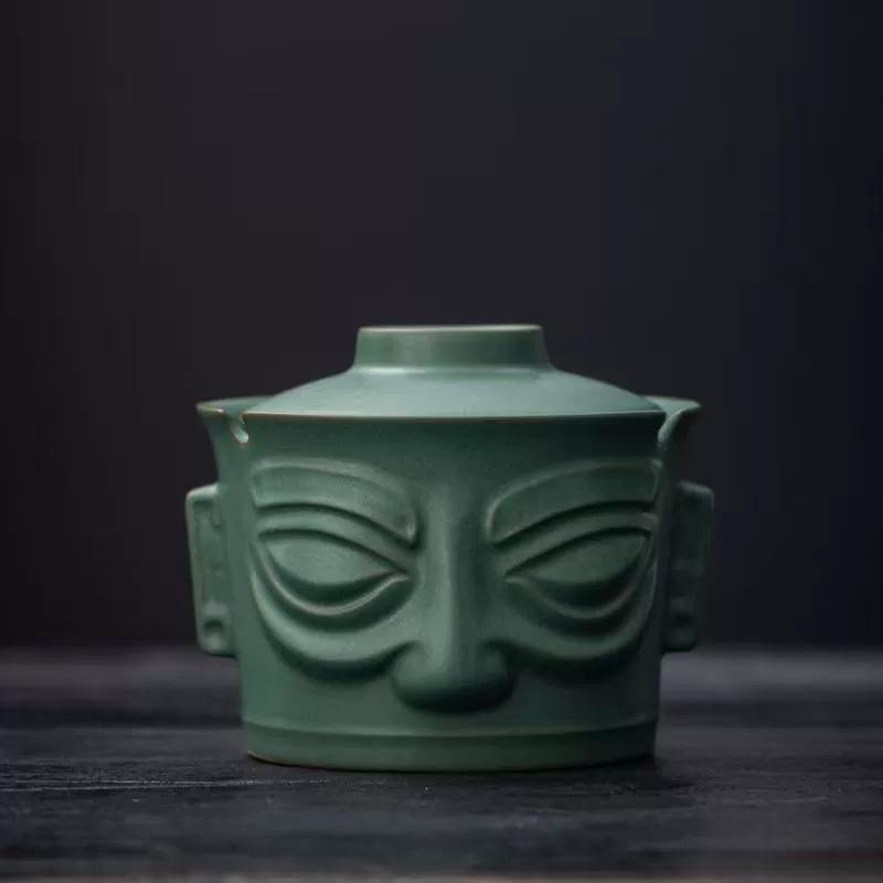 Sanxingdui mask office cup merchandise souvenir ceramic tea set business company activities museum collection gifts