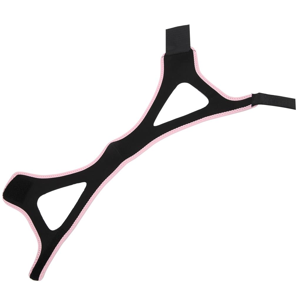 AntiSnoring Chin Strap Adjustable Breathable Stop Snoring Strap Jaw Support Belt(Black with Pink Edge )