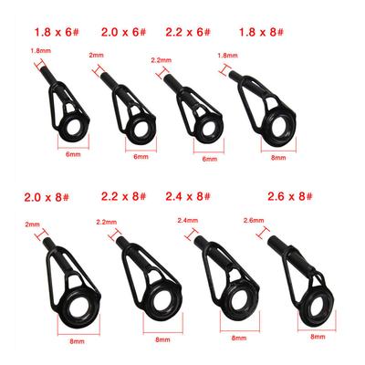 8pcs Ring Guide Tips Set Ceramic Stainless Steel Fishing Rod Tip Repair Kit Lure Rod Accessories