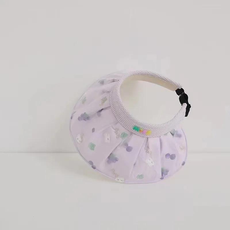 2-8 Years Old Summer Sun Hat for Kids Girls Outdoor UV Protection Children Foldable Wide Brim Beach Caps(48-52cm)