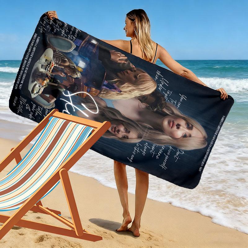 Sabrina Carpenter Rhythm Print Beach Towel, Large Soft Quick Dry Towel for Beach Camping Swimming
