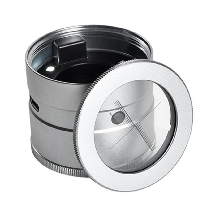 Lupe mit Skala LED-Licht 10X Vergrößerungsglas für Schmuck Briefmarkeninspektion Handheld Vergrößerungslinse Augenlupe