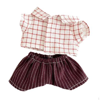 Abbigliamento per Bambole da 6 Pollici, Abiti per Bambine, Set di Vestiti, Camicia a Quadri e Pantaloncini Bambole, Adatto
