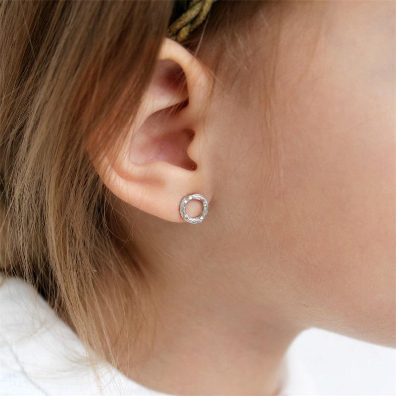 St. Delan Women's Geometric Stainless Steel Round Stud Earrings