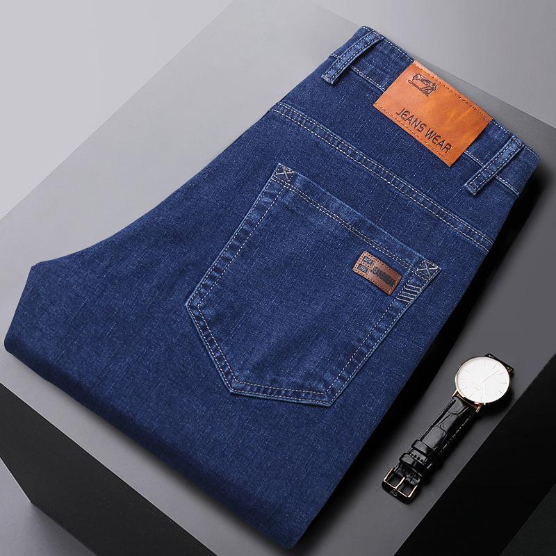 Fashion Padded Thickened Jeans Men's Autumn and Winter Models Loose Straight with Flannel Warm Men's Winter Trousers