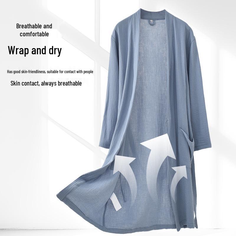 Cotton Crepe Yukata Bathrobe: 26 Styles Spring/Summer, Unisex, Lightweight Pajamas & Home Robe for Couples.