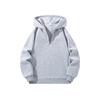 Erkek Yarım Fermuarlı Kapüşonlu Sweatshirtler Düz Renk Uzun Kollu Sweatshirtler Sonbahar Bol Spor Sıcak Eşofmanlar Moda Günlük Pullover