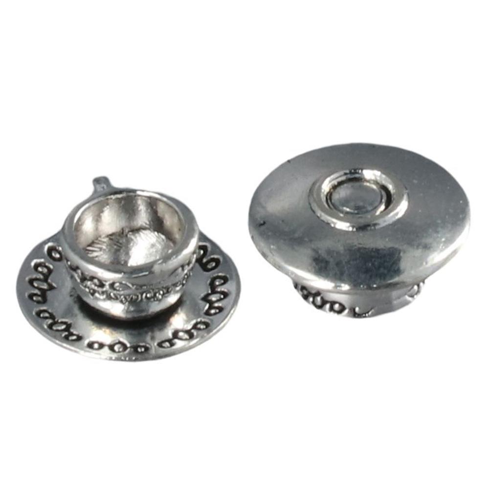 50PCS Teacup:14*7mm/0.55*0.28inch Silver Tea Cup and Teapot Charms  Bracelets