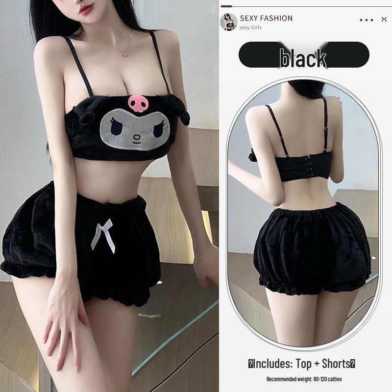 Anime Cinnamoroll My Melody Kuromi Flanell-Shorts Set - Sexy Dreiteiler