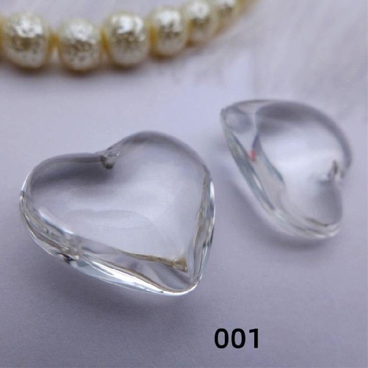 10Pcs Heart Glass Rock Charm Bracelet Necklace Pendant DIY Jewelry Making Craft