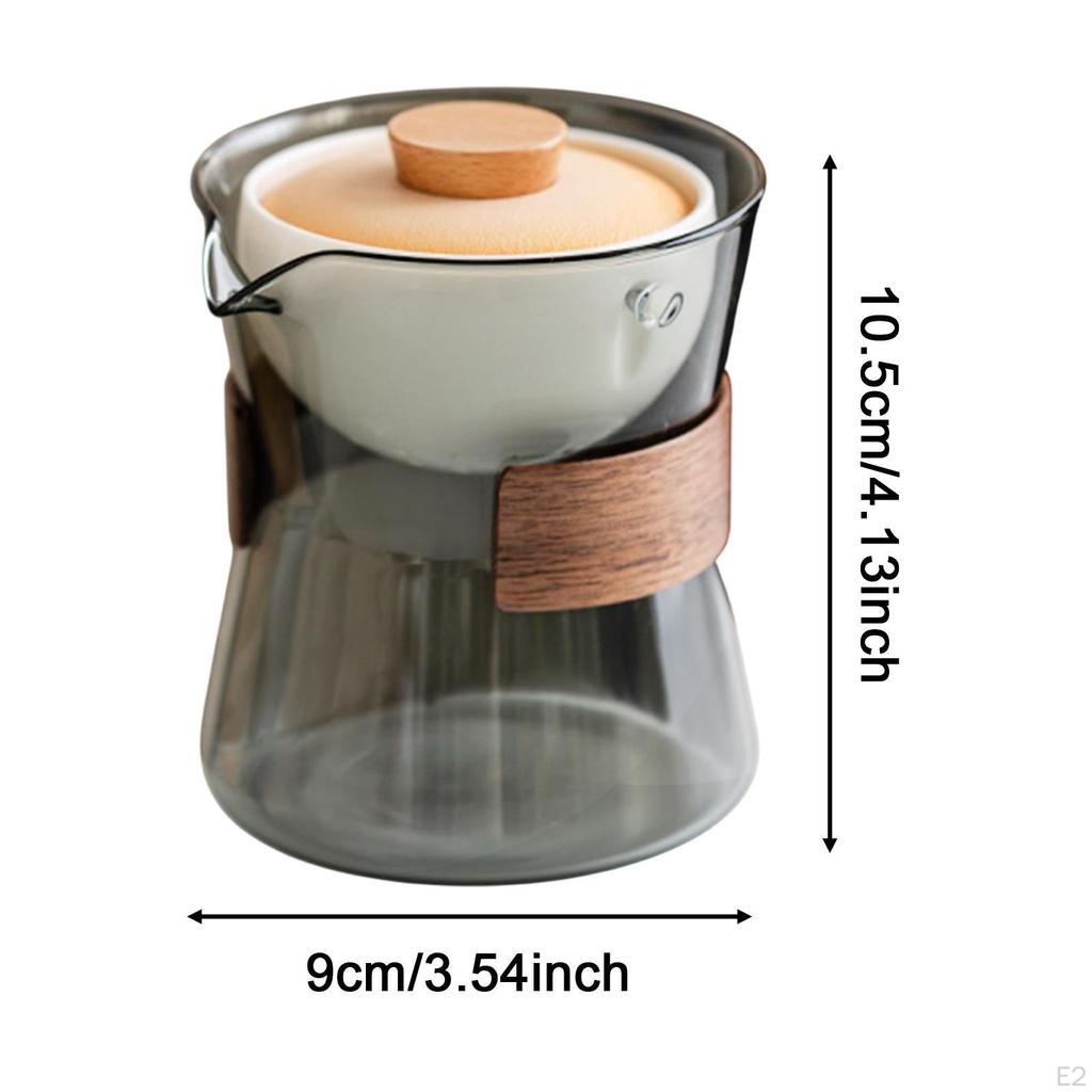 Glass Teapot Blooming & Loose Leaf Dinnerware Removable Portable Tea Kettle Gong Fu