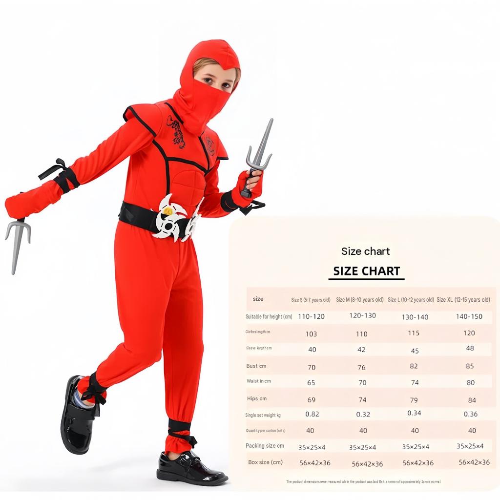 Cosplay Ninja Muscles Halloween Costume for Kids Cool Role Play Game Dress Up