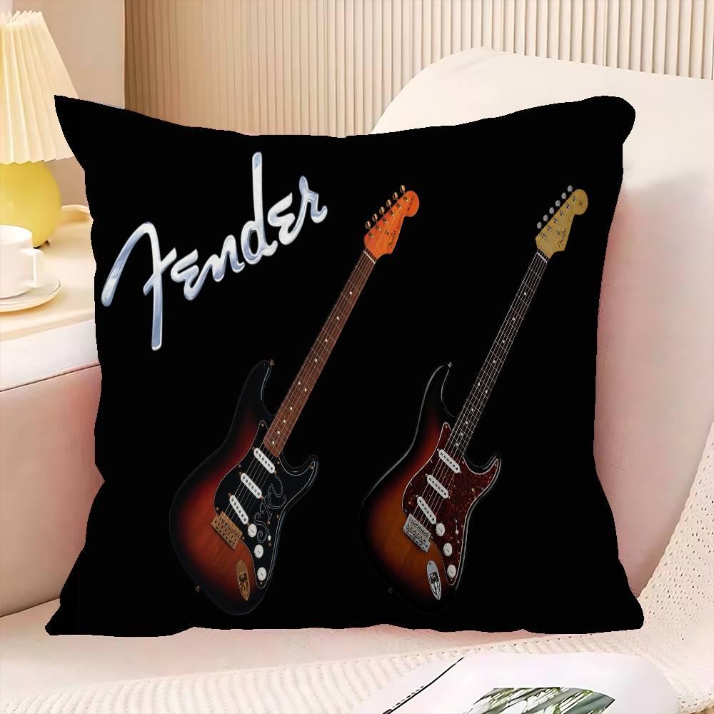 Cool F-Fender G-Guitar Cushion Cover Inches Farmhouse Decor Home Throw Pillow Covers For Couch Decorations