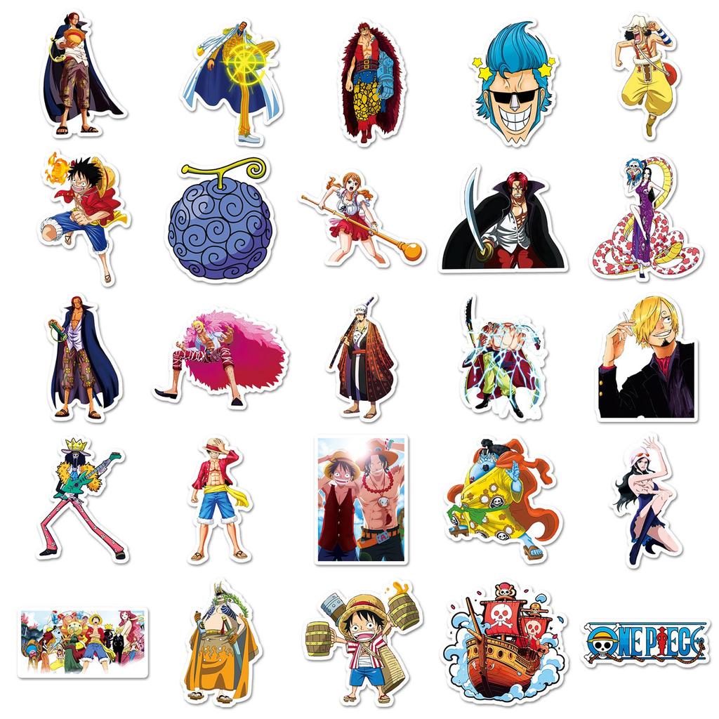 50 Waterproof One Piece Anime Character Stickers for Phone Cases