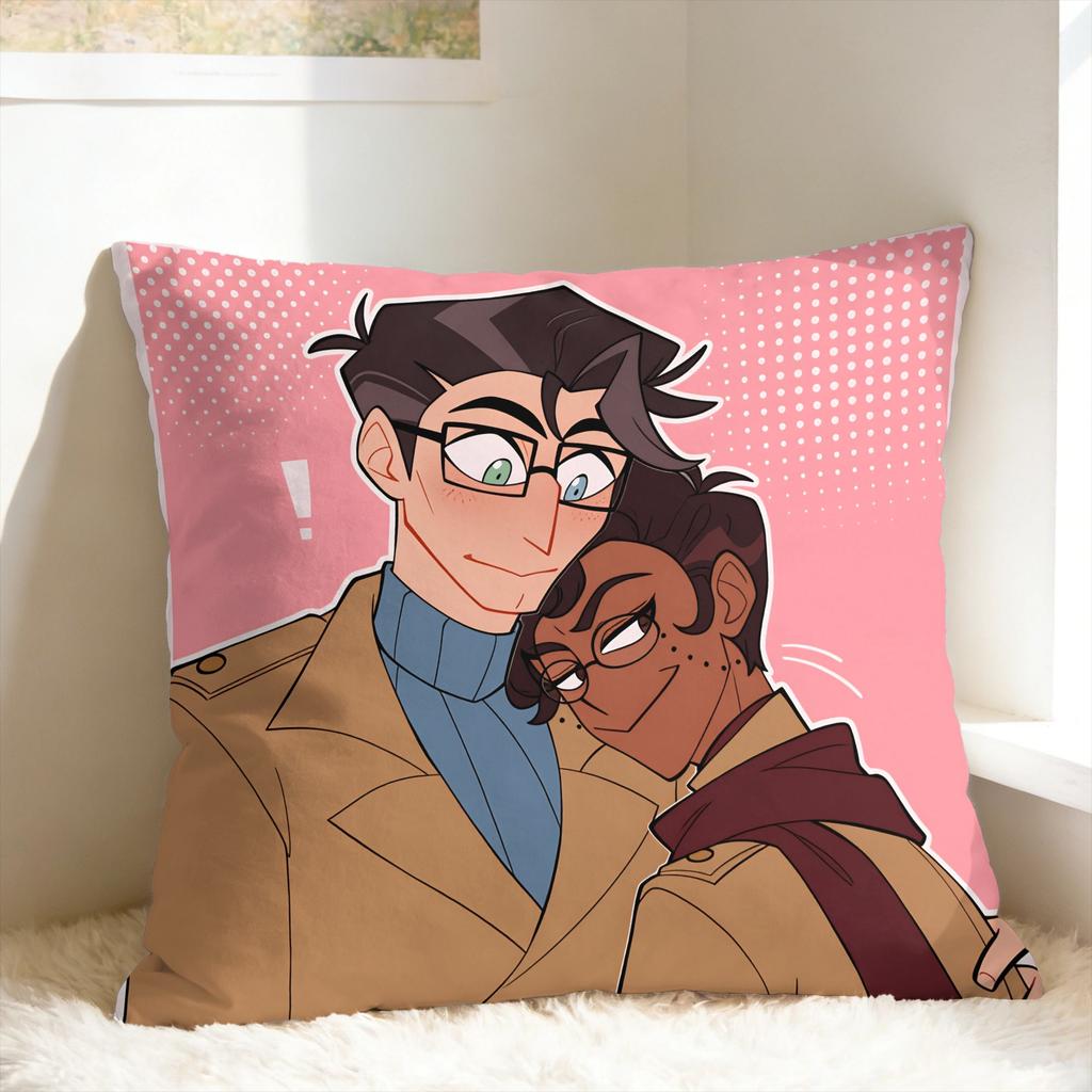 RRadiostatic Vox Alastor Pillow Case Square Pillow Cover For Living Room Sofa Kawaii Pillowcases