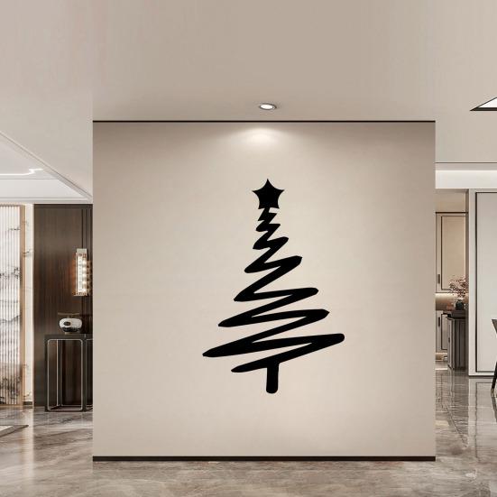 Metal Christmas Tree Wall Decoration Modern Minimalist Black Abstract Tree Wall Art Home Office Living Room Bedroom Wall Hanging Ornament