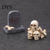 Halloween Aquarium Ornaments Miniature Resin Ornaments, Micro Landscape Desktop Decor, Horror Ghost Tombstone Figures Scene Accessories for Fish Tank