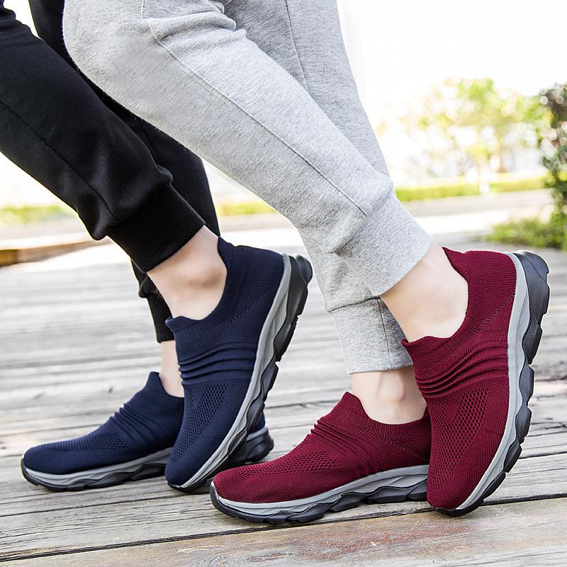 Professional Elder Healthy Shoes Walking Anti-skid Men's Loafers Stability Soft Sock Outdoor Flat Shoes Solid Sneakers for Men