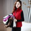 Autumn and Winter Women's Stand Collar Spliced Zipper Pocket Fashion Solid Color Double Sided Casual Sleeveless Vest