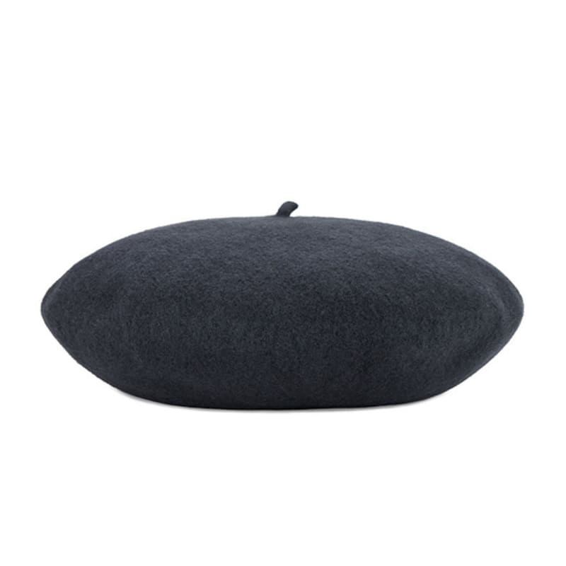 VARZAR Cursive Logo Wool Beret Gray