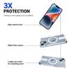 For iPhone 14 Plus TPU+PC Anti-scratch Cover Kickstand Clear Phone Case Compatible with MagSafe