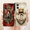 For OPPO A36 A76 A96 CPH2333 CPH2375 Feather Crown Initial Letter Phone Case For Oppo A36 A76 A96 4G Soft Silicone Cover Bumpers