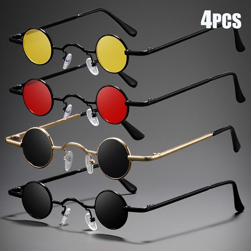4-pack unisex round fashion glasses, versatile & stylish. Ideal for photos & gifts.
