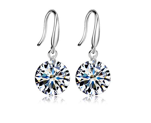 Japanese And Korean Personality Peas Transparent White Women Crystal Earrings Jewelry Lover Tears Brincos