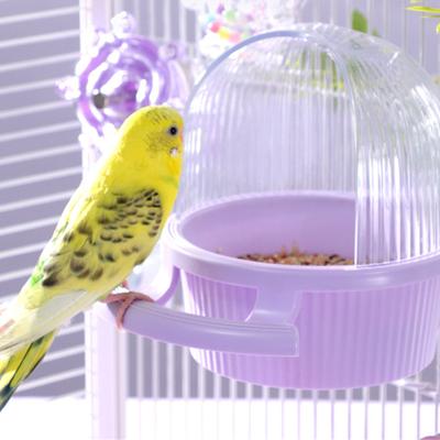 Large Capacity Parrots Food Dispenser Hanging Bird Feeder Food Container Box with Perch for Budgies and Cockatiels