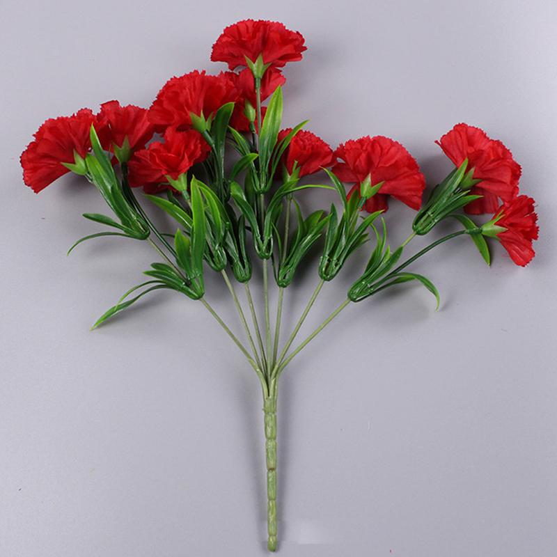 10 Heads Artificial Carnation Home Decoration Multi Color Beauty Silk Fake Flower Especial For Wedding And Festival Decoration