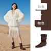 Retro pointed pile boots women's autumn and winter new western cowboy Martin boots casual versatile short boots