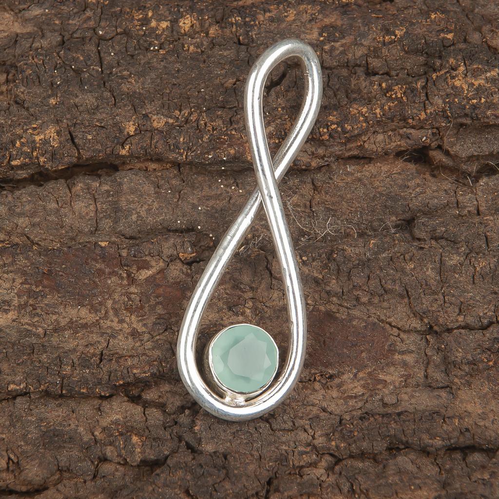 Aqua Chalcedony Gemstone Jewelry, 925 Sterling Silver Chain Pendant, Handmade Spiritual Pendant Attractive Jewelry, For Women