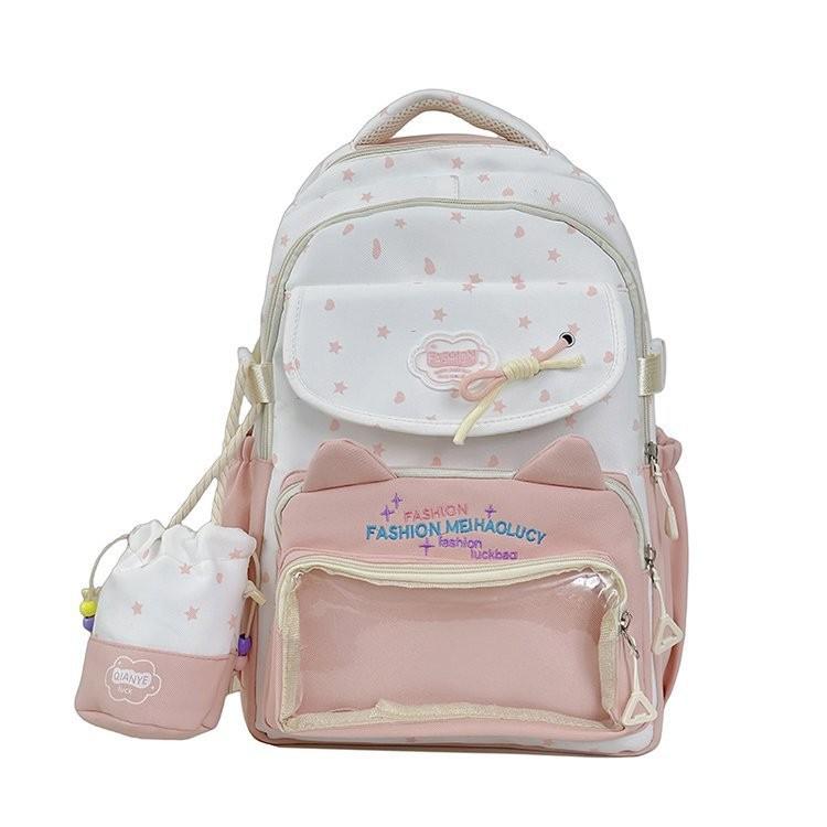 Schoolbag cute star cat junior high school student schoolbag high school large capacity student backpack small fresh girl pain bag baby bag