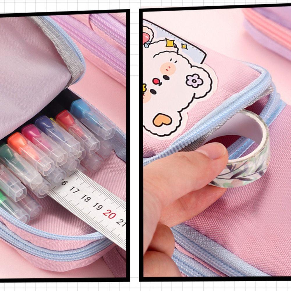 Multi-layer Storage Stationery Box Cartoon Storage Bag Pen Pouch Pencil Case  Gift